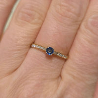 Sapphire and diamond ring in 14 carat gold-engagement rings-The Antique Ring Shop