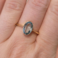 Edwardian aquamarine ring in 18 carat gold-Antique rings-The Antique Ring Shop