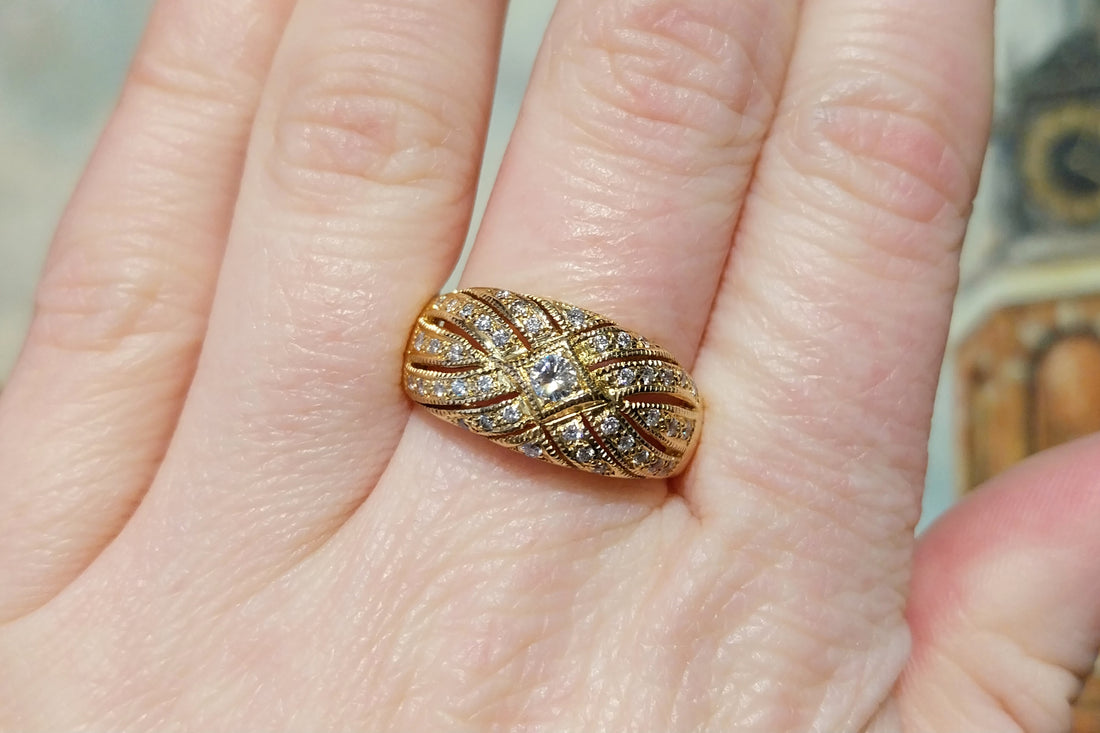 Diamond ring in 18 carat gold-Vintage Rings-The Antique Ring Shop