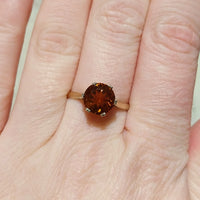 Madeira citrine solitaire ring-Vintage Rings-The Antique Ring Shop