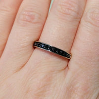 White gold ring with sapphires-Vintage Rings-The Antique Ring Shop