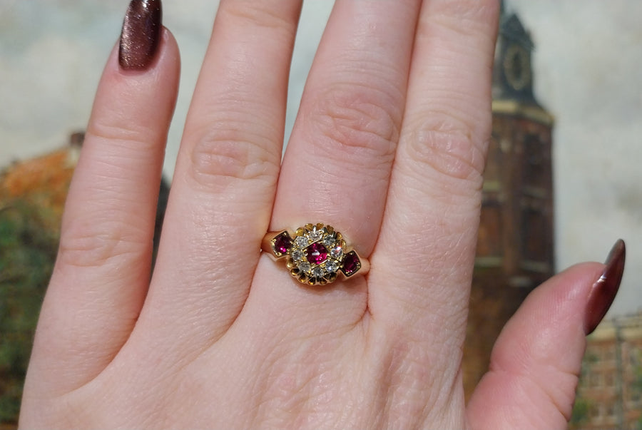 Edwardian ruby and diamond ring from 1907-Antique rings-The Antique Ring Shop