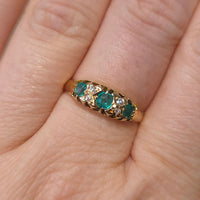 Victorian emerald and diamond ring from 1897-Antique rings-The Antique Ring Shop
