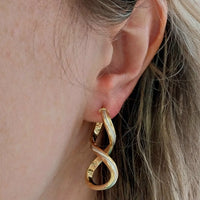Spiral earrings in yellow and white gold-Earrings-The Antique Ring Shop