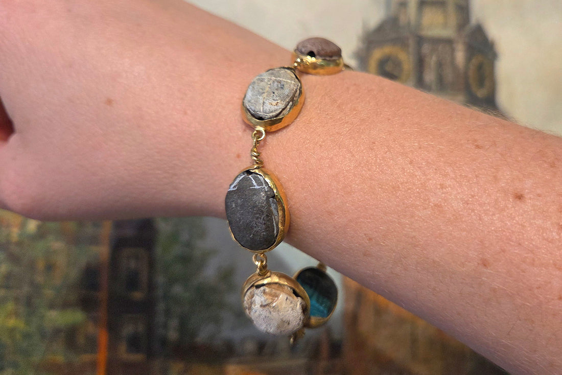Scarab beetle bracelet in 18 carat gold-Bracelets-The Antique Ring Shop