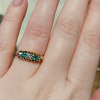 Edwardian period 18 carat emerald and old cut diamond ring-Antique rings-The Antique Ring Shop