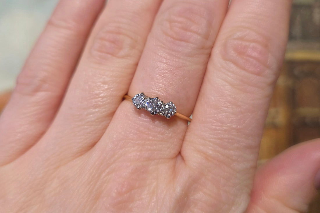 Edwardian old cut diamond ring in 18 carat gold