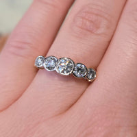 Five stone diamond ring in 18 carat gold-Vintage Rings-The Antique Ring Shop