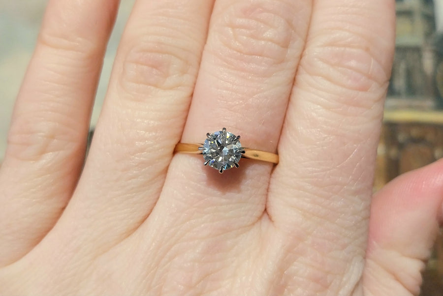 .80 carat diamond solitaire ring-engagement rings-The Antique Ring Shop