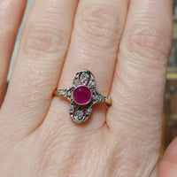 Art Deco ruby and diamond ring