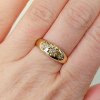 Edwardian old cut diamond gypsy ring from 1912