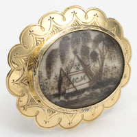 Memento mori brooch in 14 carat gold-Brooches-The Antique Ring Shop, Amsterdam