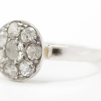 14 Carat White Gold Cluster Ring with 1/2 & Old Cut Diamonds-Antique rings-The Antique Ring Shop, Amsterdam