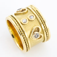 An 18 carat gold Elizabeth Gage style ring with diamonds.-Vintage & retro rings-The Antique Ring Shop