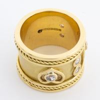 An 18 carat gold Elizabeth Gage style ring with diamonds.-Vintage & retro rings-The Antique Ring Shop