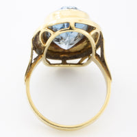 Vintage gold ring with synthetic blue topaz-The Antique Ring Shop